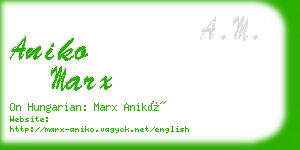 aniko marx business card